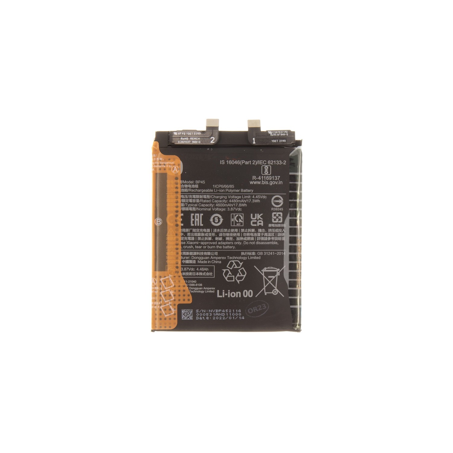 Originálna batéria Xiaomi BP45 4600mAh (Service Pack) pre Xiaomi 12 Pro