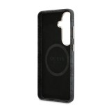 Guess PU Leather 4G Strass Triangle Logo Gold Frame Magnetic Zadní Kryt pro Samsung Galaxy S26 Black