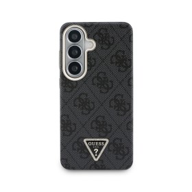 Zadný kryt Guess PU Leather 4G Strass Triangle Logo Gold Frame Magnetic pre Samsung Galaxy S26, čierna