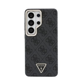 Zadný kryt Guess PU Leather 4G Strass Triangle Logo Gold Frame Magnetic pre Samsung Galaxy S26 Ultra, čierna