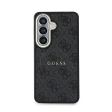 Guess PU Leather 4G Gold Frame Magnetic Zadní Kryt pro Samsung Galaxy S26+ Black