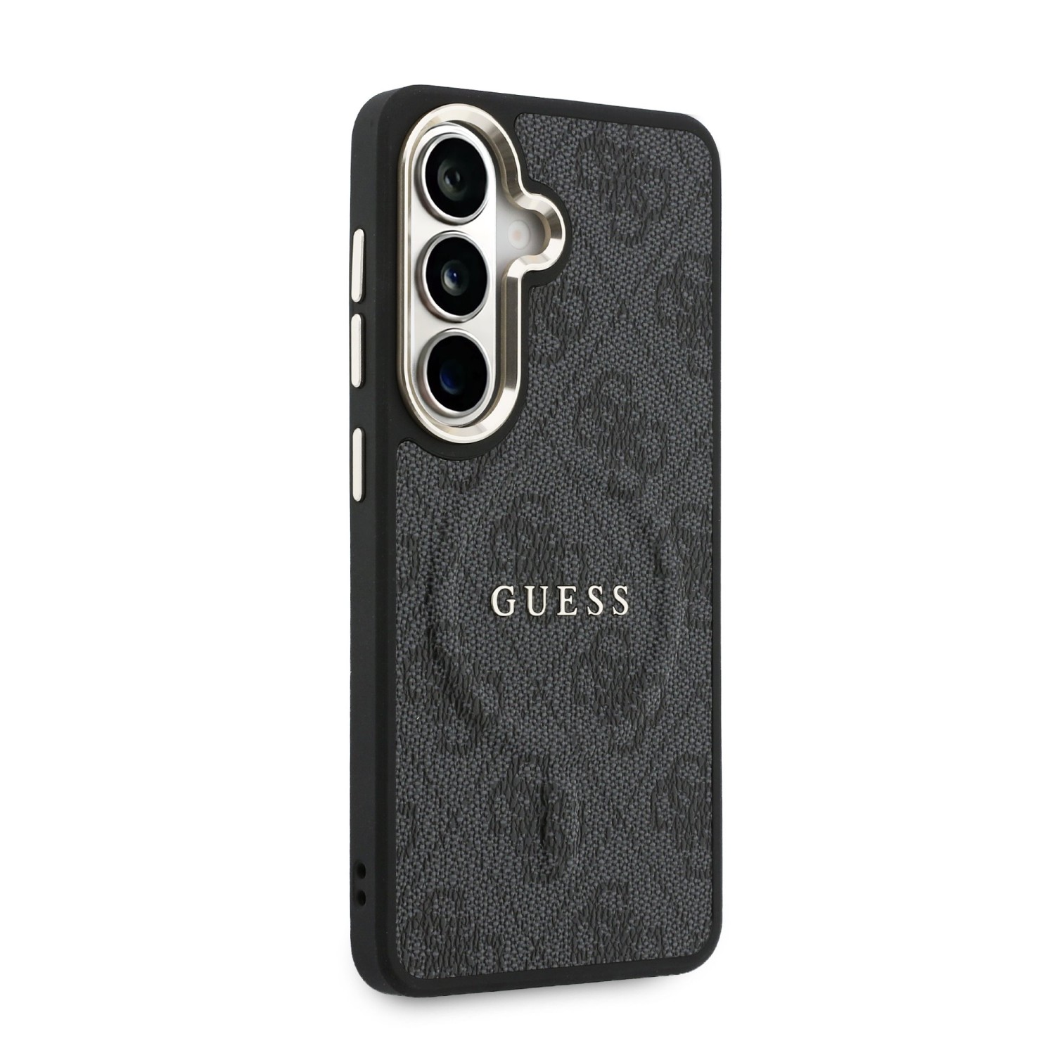 Guess PU Leather 4G Gold Frame Magnetic Zadní Kryt pro Samsung Galaxy S26+ Black