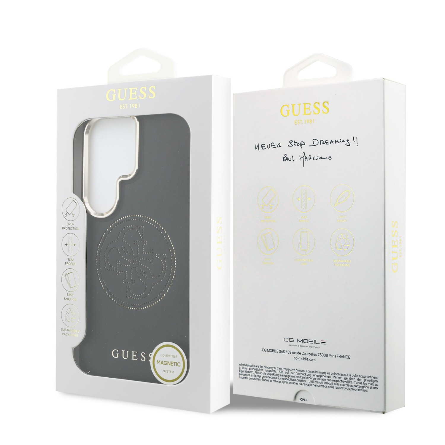 Guess PU Perforated 4G Logo Magnetic Zadní Kryt pro Samsung Galaxy S26 Ultra Black