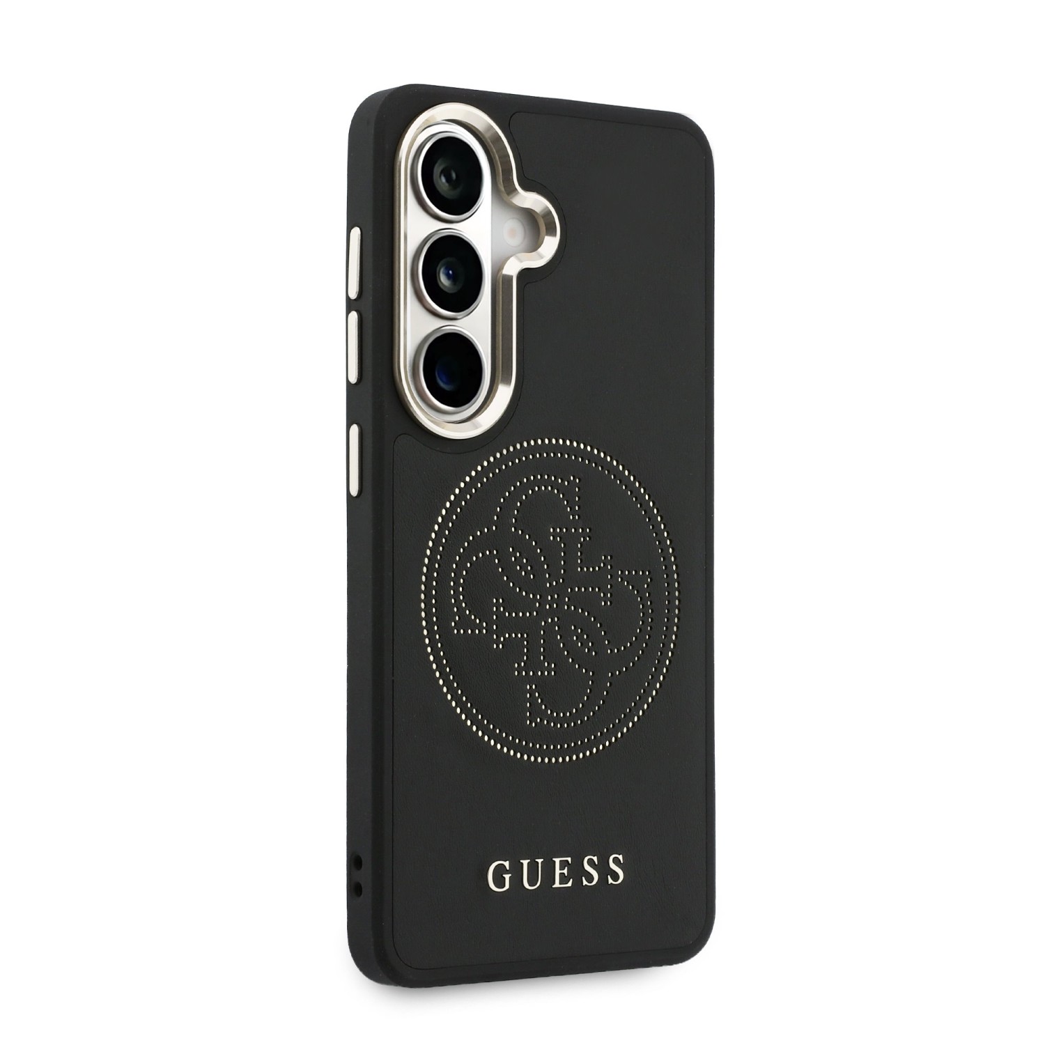 Guess PU Perforated 4G Logo Magnetic Zadní Kryt pro Samsung Galaxy S26 Black