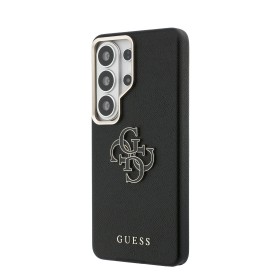 Zadný kryt Guess PU 4G Resin Metal Logo pre Samsung Galaxy S26 Ultra, čierna