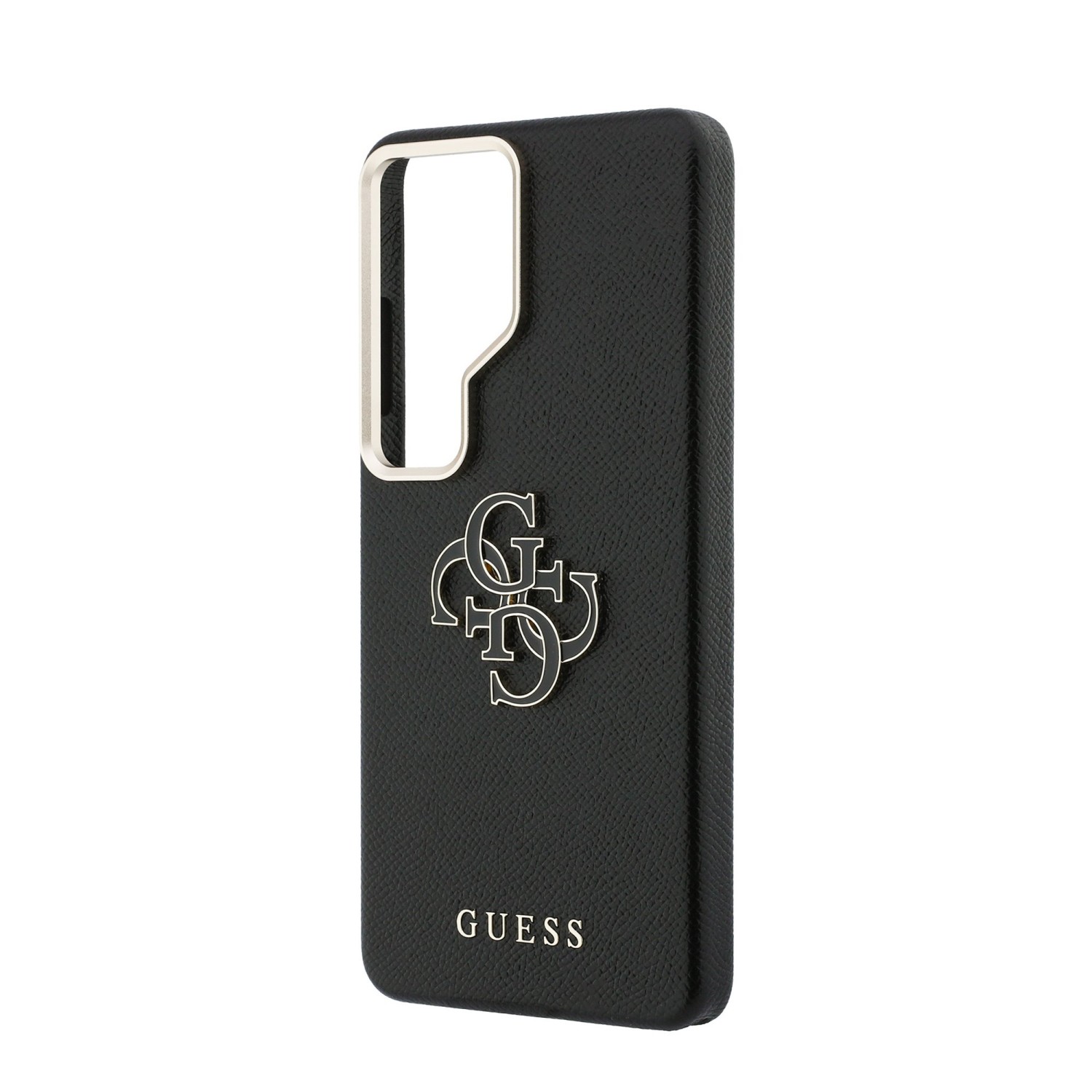 Guess PU 4G Resin Metal Logo Zadní Kryt pro Samsung Galaxy S26 Ultra Black