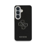 Guess PU 4G Resin Metal Logo Zadní Kryt pro Samsung Galaxy S26+ Black