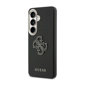 Zadný kryt Guess PU 4G Resin Metal Logo pre Samsung Galaxy S26+, čierna