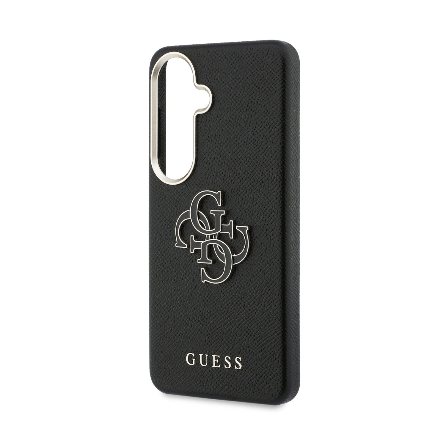 Guess PU 4G Resin Metal Logo Zadní Kryt pro Samsung Galaxy S26+ Black