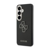 Guess PU 4G Resin Metal Logo Zadní Kryt pro Samsung Galaxy S26 Black