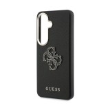 Guess PU 4G Resin Metal Logo Zadní Kryt pro Samsung Galaxy S26 Black
