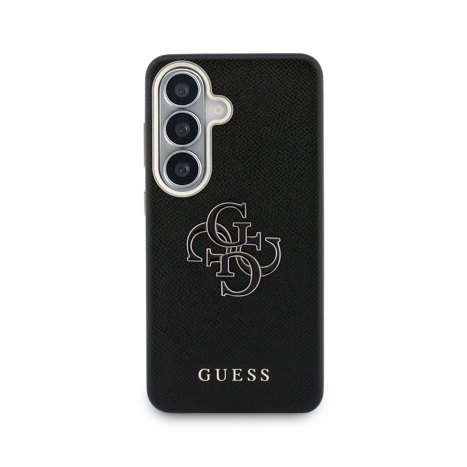 Guess PU 4G Resin Metal Logo Zadní Kryt pro Samsung Galaxy S26 Black