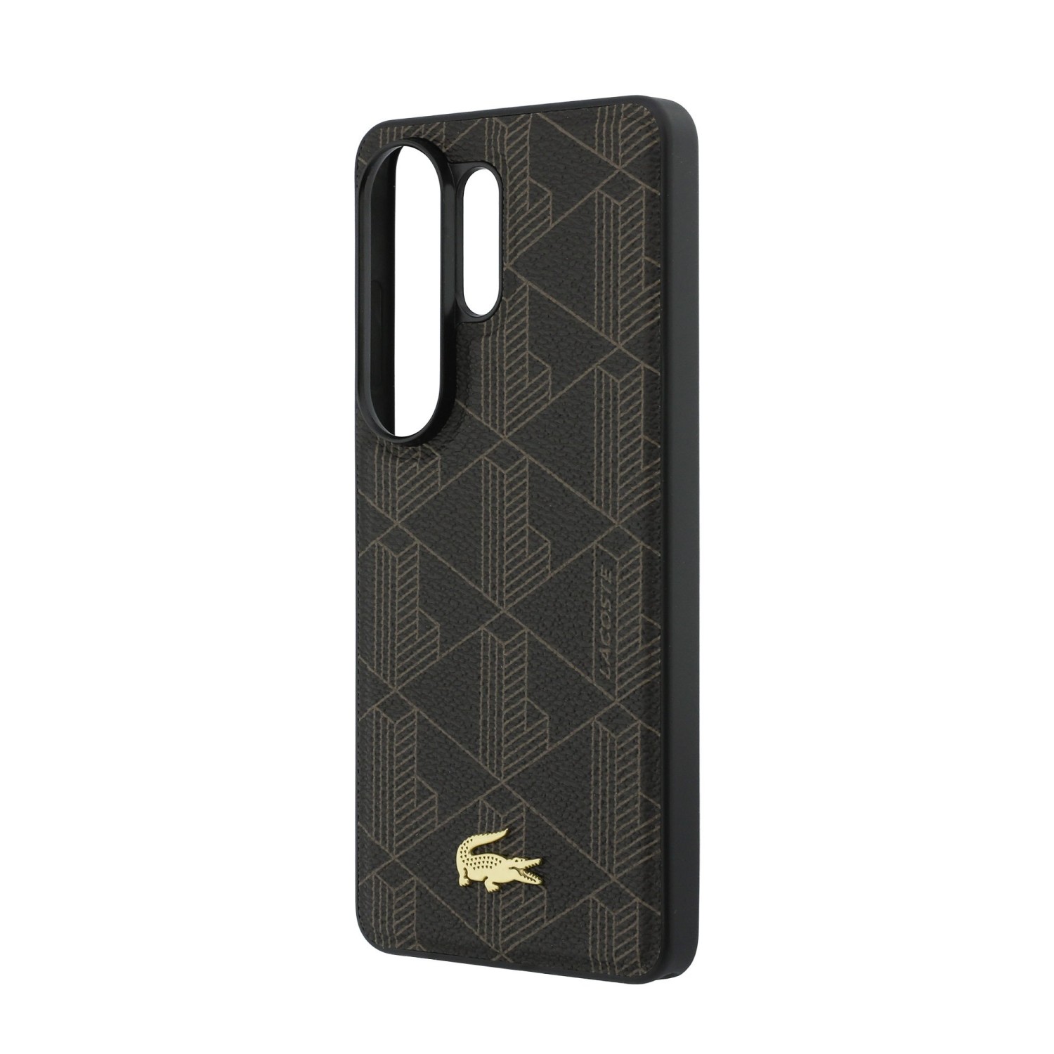 Lacoste PVC Blend Monogram Gold Logo Magnetic Zadní Kryt pro Samsung Galaxy S26 Ultra Brown