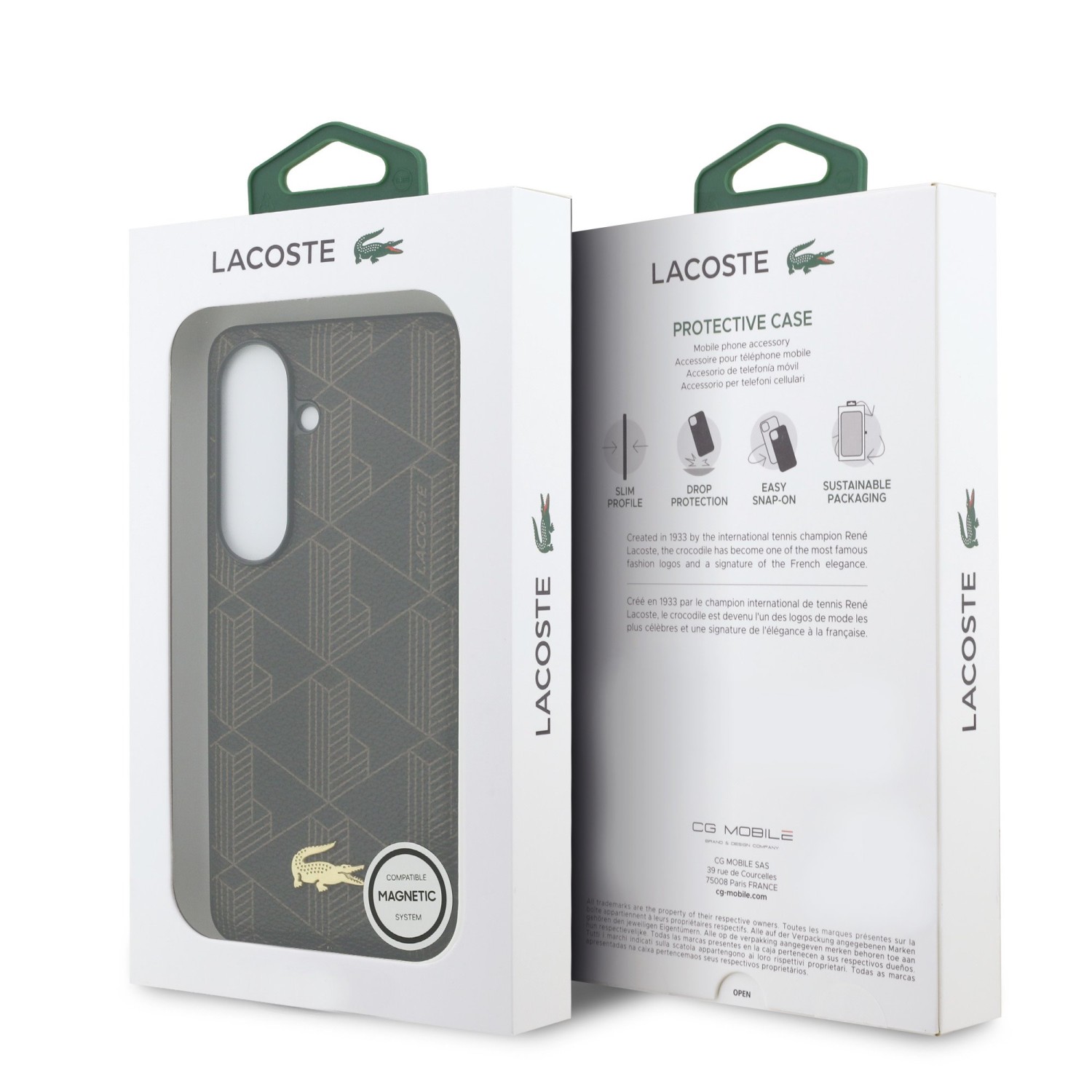 Lacoste PVC Blend Monogram Gold Logo Magnetic Zadní Kryt pro Samsung Galaxy S26 Brown