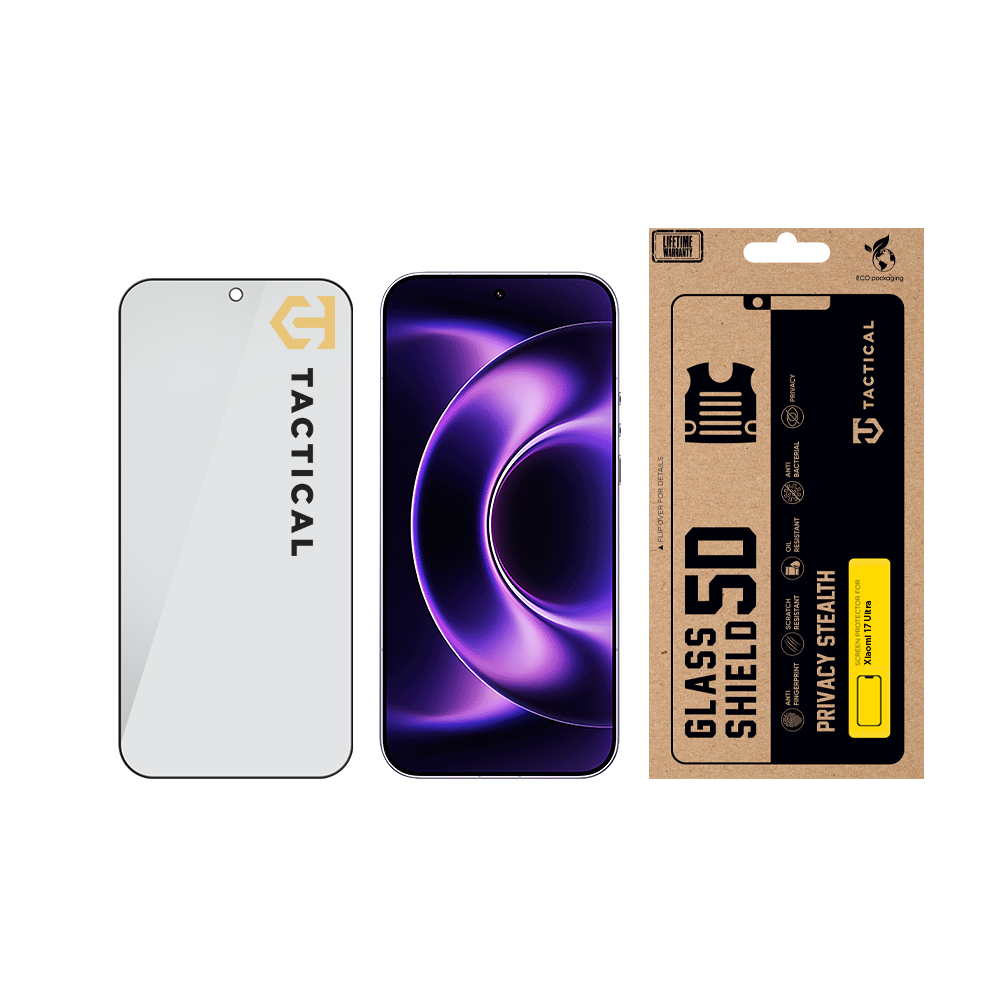 Tactical Glass Shield Privacy Stealth 5D sklo pro Xiaomi 17 Ultra Black