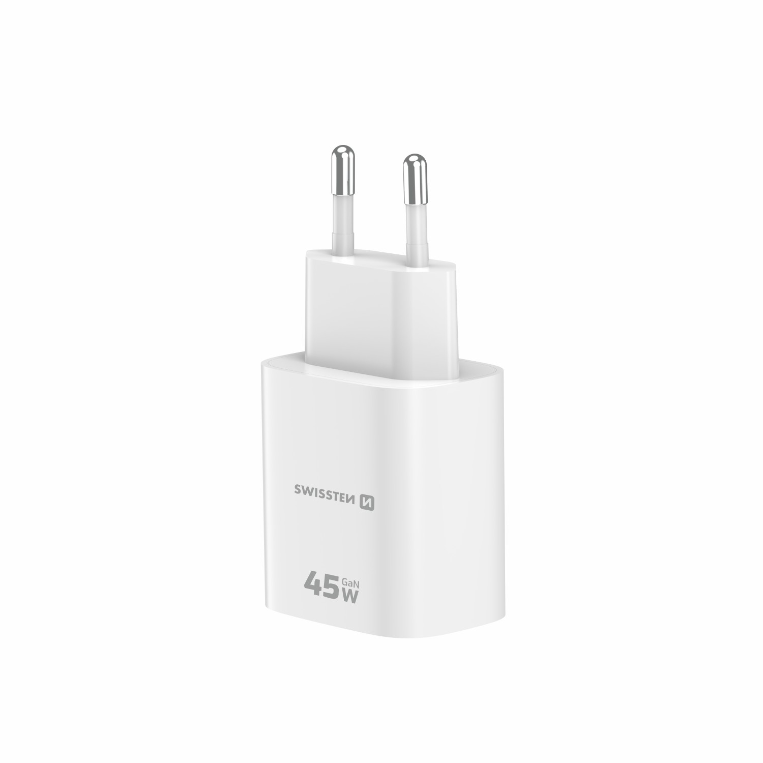 Swissten Síťový Adaptér Edge GaN 1x USB-C PD 45W + 1x USB-A 18W QC bílá