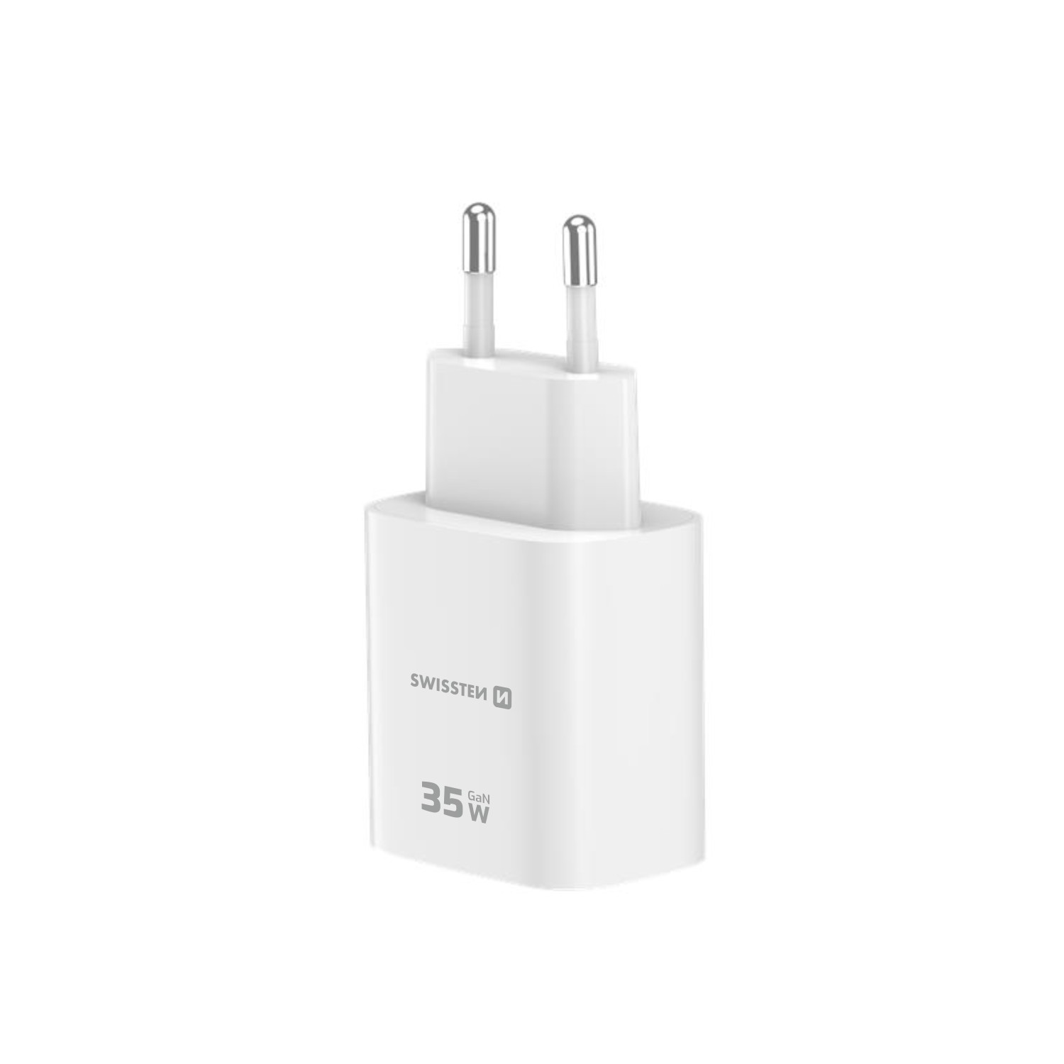 Swissten Síťový Adaptér Edge GaN 1x USB-C PD 35W + 1x USB-A 18W QC bílá