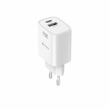 Swissten Síťový Adaptér Edge GaN 1x USB-C PD 25W + 1x USB-A 18W QC bílá