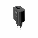 Swissten Síťový Adaptér Edge GaN 1x USB-C PD 20W + 1x USB-A 18W QC černá
