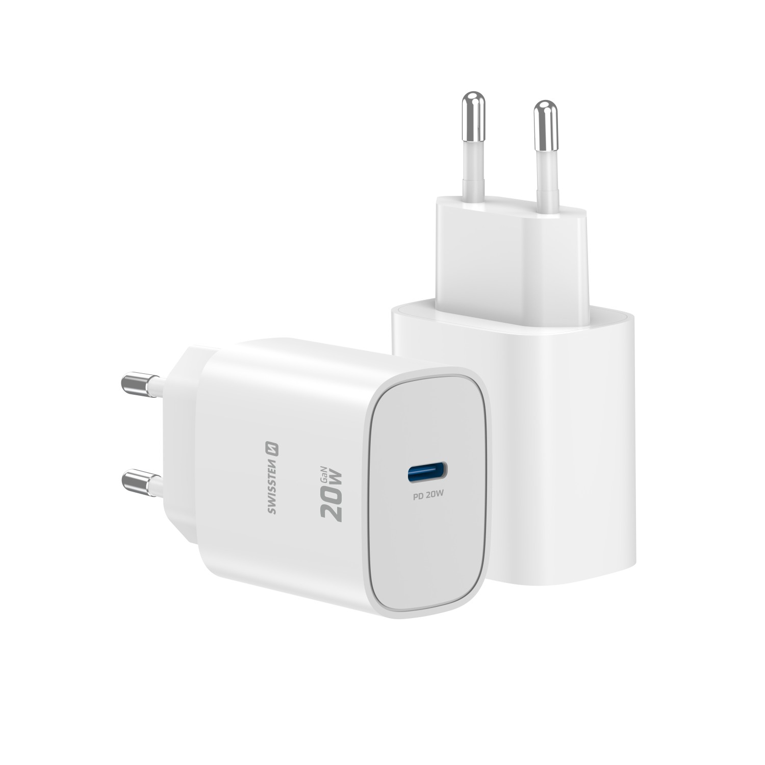 Swissten Síťový Adaptér Edge GaN 1x USB-C PD 20W bílá