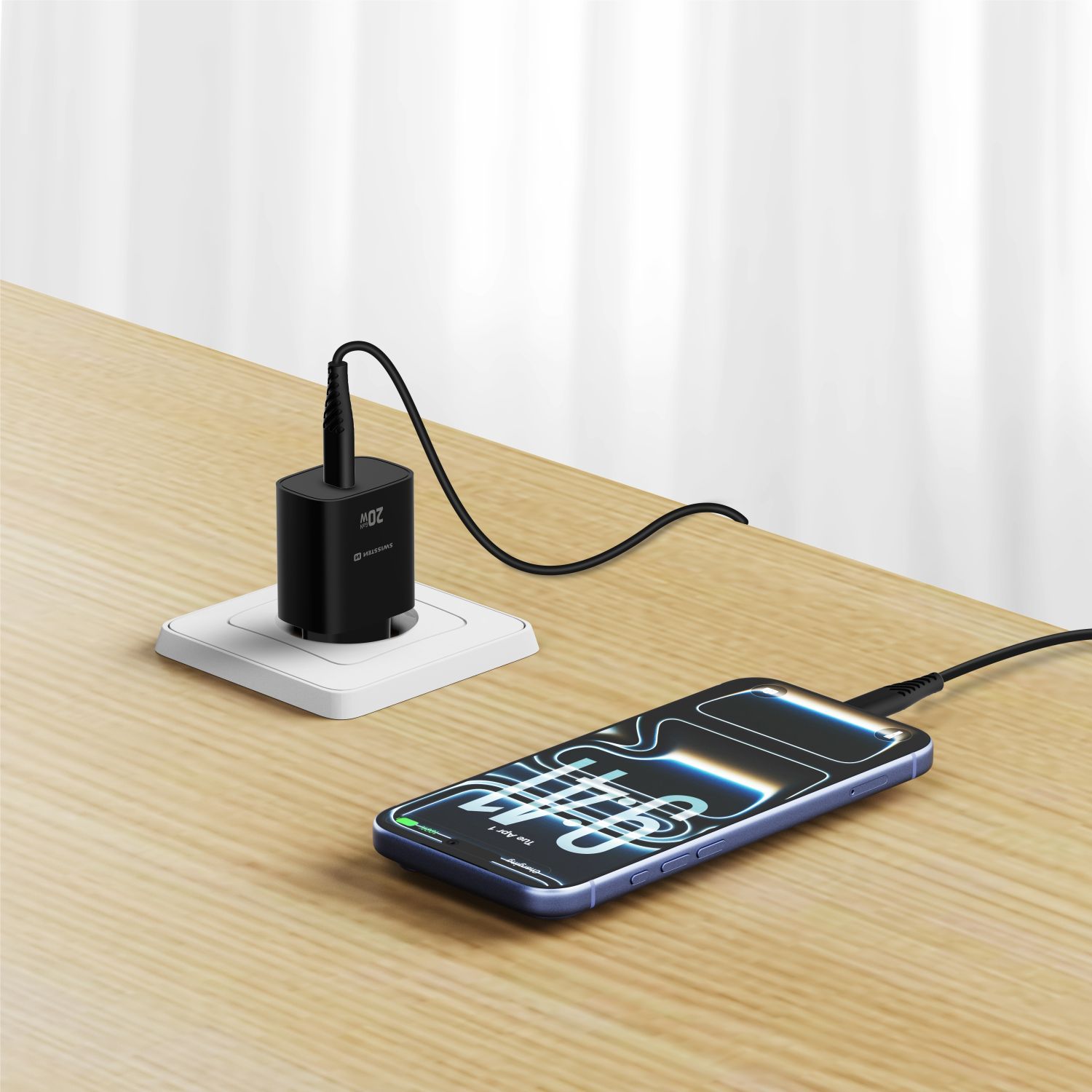 Swissten Síťový Adaptér Edge GaN 1x USB-C PD 20W černá