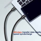 Datový Kabel Swissten Textile USB-C / USB-C 0.2 M černá