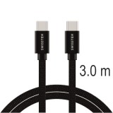 Datový Kabel Swissten Textile USB-C / USB-C 3.0 M černá