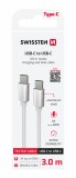 Datový Kabel Swissten Textile USB-C / USB-C 3.0 M stříbrná