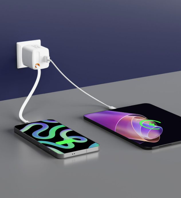 Swissten Adaptér SlideCHARGE GaN 45W, 1x USB-A 18W se zatahovacím USB-C kabelem 0.75 M bílá