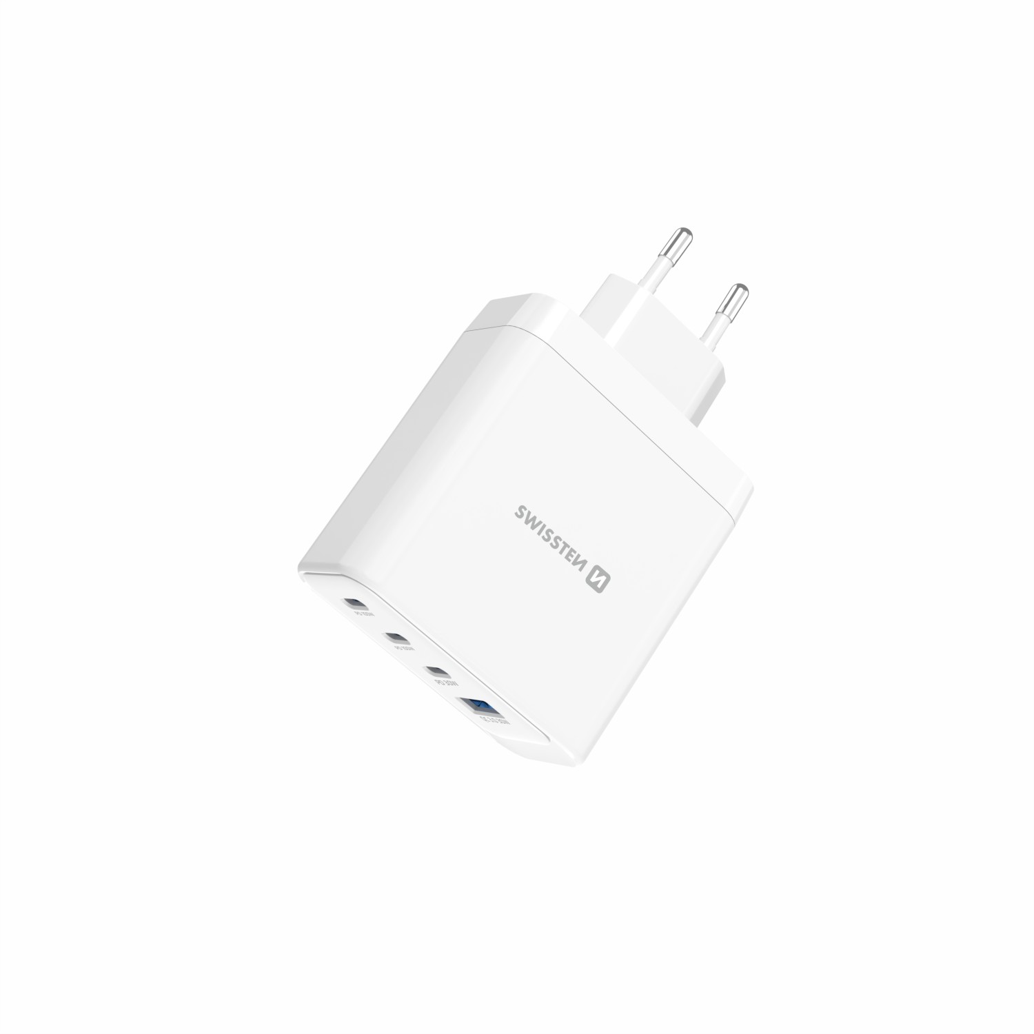 Swissten Adaptér GaN 2x USB-C + 1x USB-C PD 20W + 1x USB-A QC 30W bílá