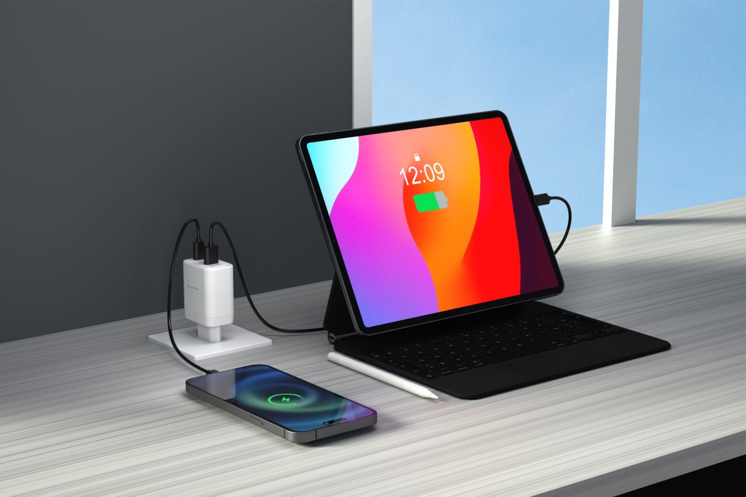 Swissten Síťový Adaptér GaN 1x USB-C 45W PD + 1x USB-A 18W QC bílá