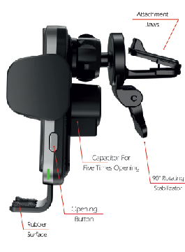 Smart držák do ventilace auta s bezdrátovým nabíjením 15W SWISSTEN S-GRIP W2-AV5