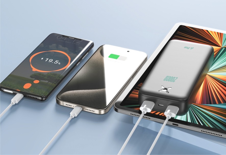 iPEAX powerbanka 20000 mAh, 10,5W, 2x USB-A černá