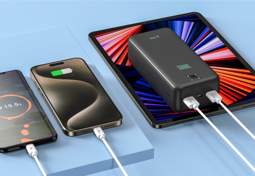 iPEAX powerbanka 30000 mAh, 10,5W, 2x USB-A černá