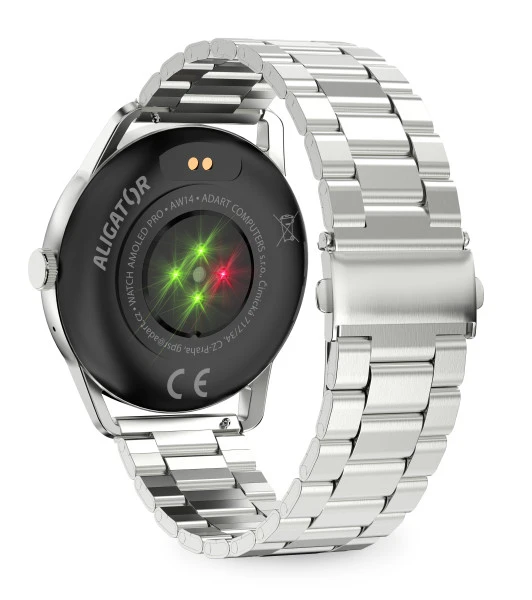 Chytré hodinky ALIGATOR Watch AMOLED PRO, stříbrné