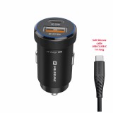 Swissten CL Adaptér USB-C PD + USB-C, 20W černá + kabel USB-C / USB-C 1m