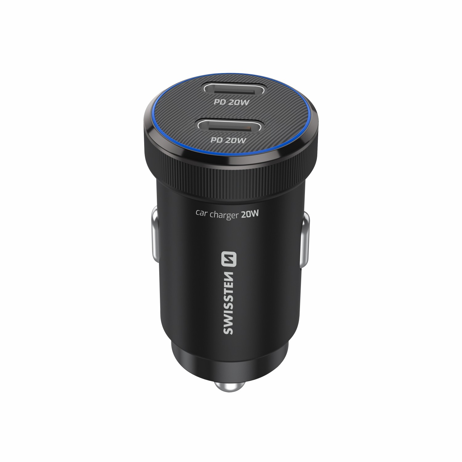 Swissten CL Adaptér 2x USB-C PD, 20W černá