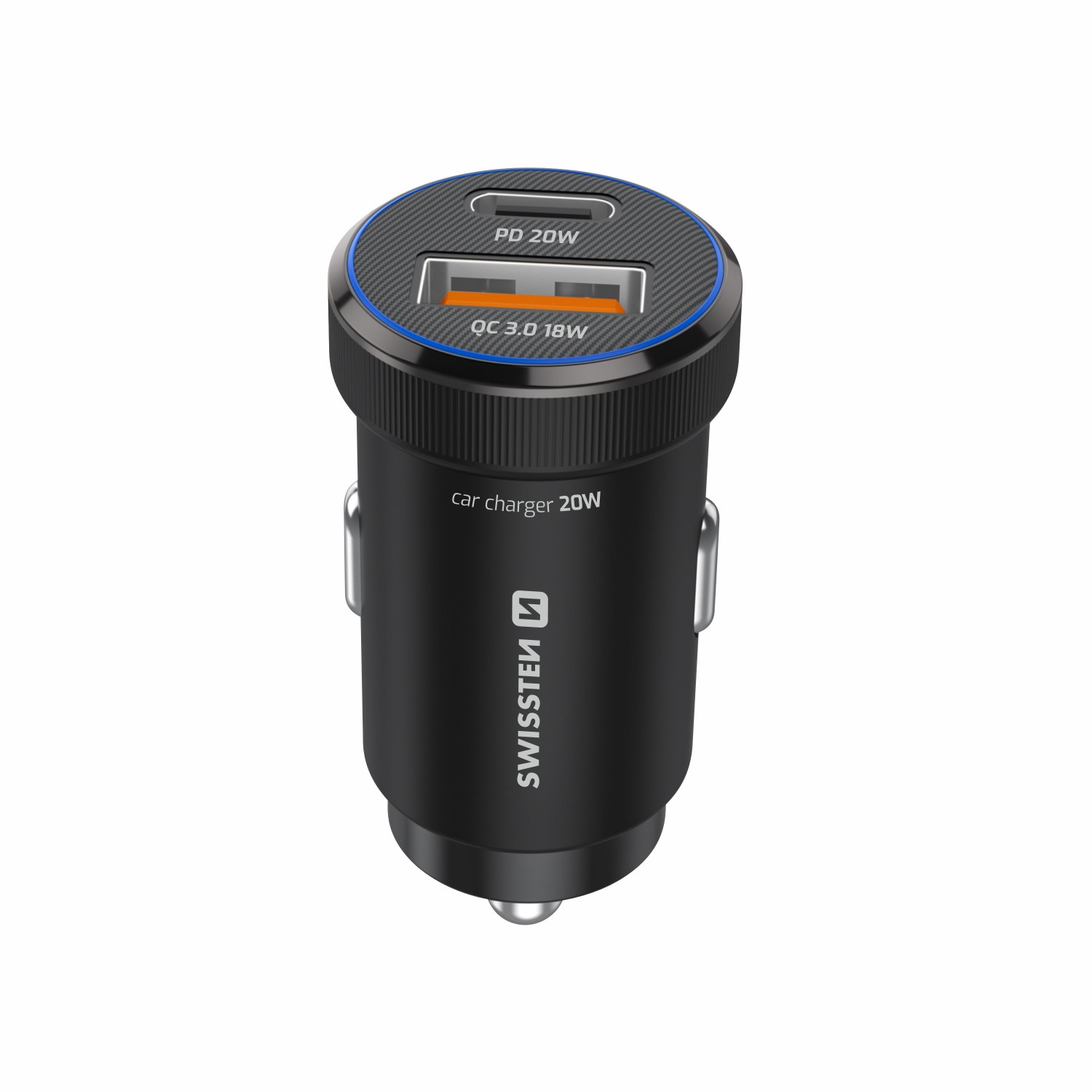 Swissten CL Adaptér PD USB-C PD + USB-A, 20W černá