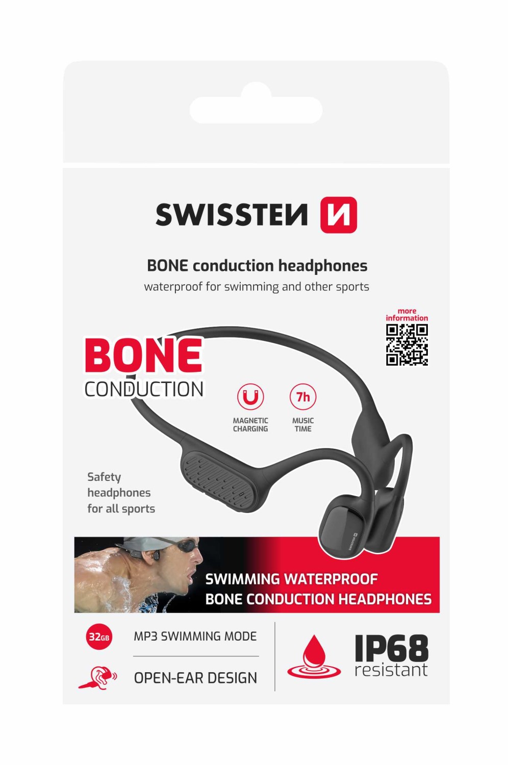 Swissten Bone Conduction sluchátka na plavání