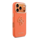 Guess PU Resin Logo Zadní Kryt pro iPhone 17 Pro Max Orange