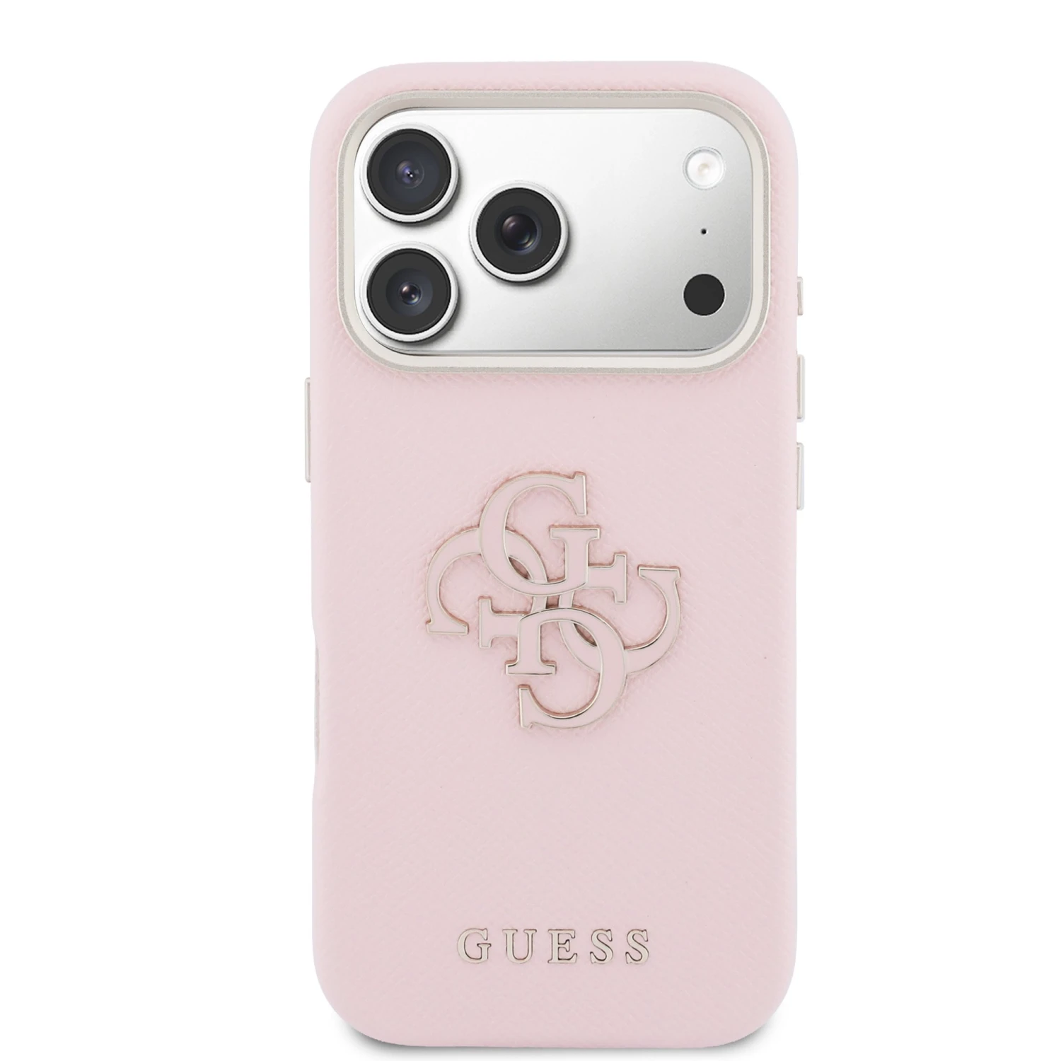 Guess PU Resin Logo Zadní Kryt pro iPhone 17 Pro Max Pink