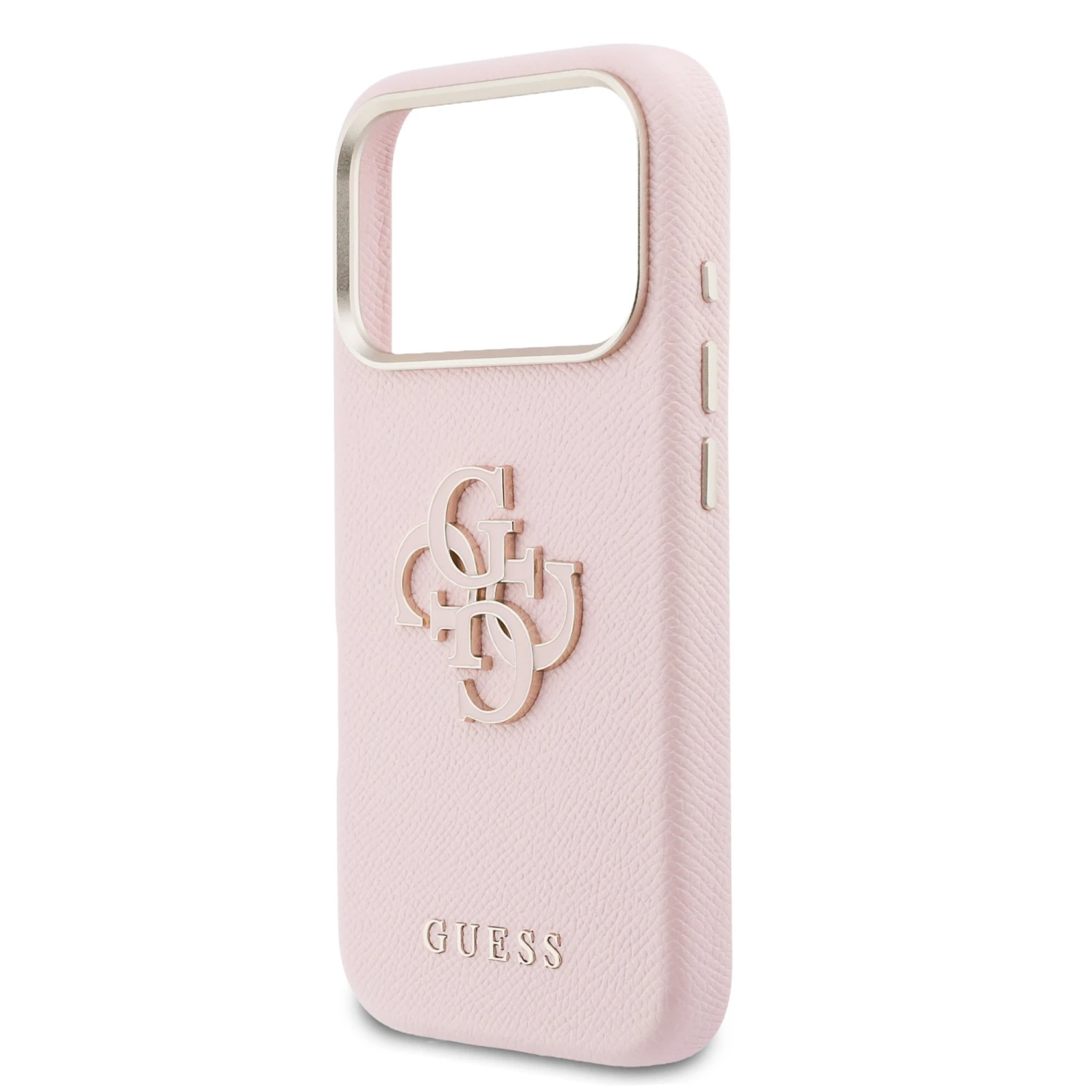 Guess PU Resin Logo Zadní Kryt pro iPhone 17 Pro Max Pink