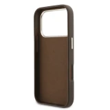Guess PU Resin Logo Zadní Kryt pro iPhone 17 Pro Max Brown
