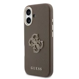 Guess PU Resin Logo Zadní Kryt pro iPhone 17 Brown