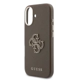 Guess PU Resin Logo Zadní Kryt pro iPhone 17 Brown