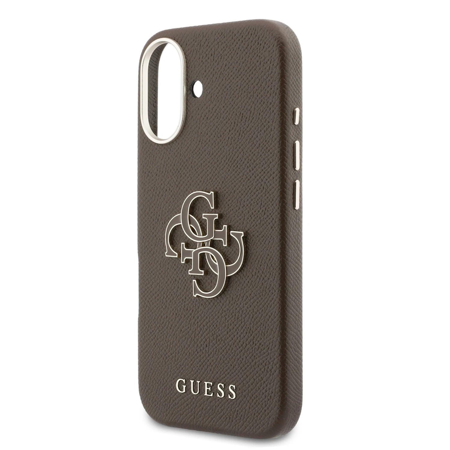 Guess PU Resin Logo Zadní Kryt pro iPhone 17 Brown
