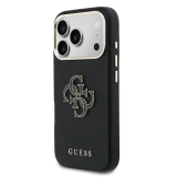 Guess PU Resin Logo Zadní Kryt pro iPhone 17 Pro Max Black