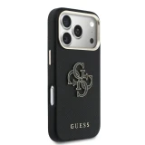 Guess PU Resin Logo Zadní Kryt pro iPhone 17 Pro Max Black