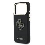 Guess PU Resin Logo Zadní Kryt pro iPhone 17 Pro Black