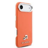 Karl Lagerfeld PU Karl and Choupette Heads Pins MagSafe Zadní Kryt pro iPhone Air Orange